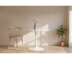 Venture Design Valgomojo stalas ø110 cm, baltas MDF