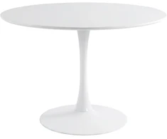 Venture Design Valgomojo stalas ø110 cm, baltas MDF