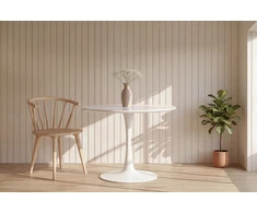 Venture Design Valgomojo stalas ø110 cm, baltas MDF