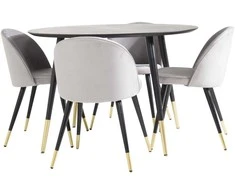 Venture Design Valgomojo stalas 115 cm Juodas