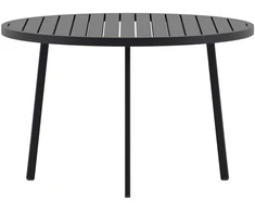 Venture Design Valgomojo stalas 120 cm Juodas Aliuminis