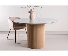 Venture Design Valgomojo stalas 120x75 cm Baltas stiklas