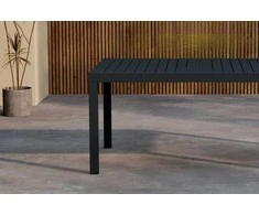 Venture Design Valgomojo stalas 160x240x100x75 cm Juodas Aliuminis