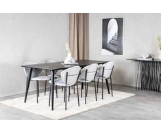 Venture Design Valgomojo stalas 180x90 cm Juodas