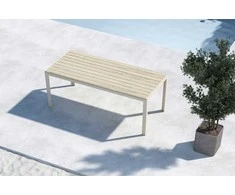 Venture Design Valgomojo stalas 205x90x74 cm, smėlio spalvos, pagamintas iš polimedžio