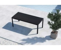 Venture Design Valgomojo stalas 205x90x74 cm Juodas Polywood