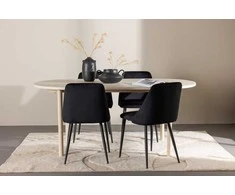 Venture Design Valgomojo stalas Andy 180x90 cm baltas plienas ir MDF