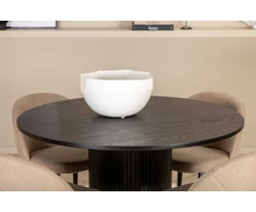 Venture Design Valgomojo stalas, Bianca, ⌀110 cm, Juodas, Valgomasis kėdė, Veltinio siūlai, 57x76.5x50 cm, Beždžionės spalvos