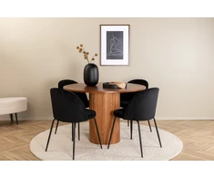 Venture Design Valgomojo stalas, Bianca, ⌀110 cm, Balta, Valgomasis kėdė, Raukšlės, 50x79.5x49 cm, Juoda