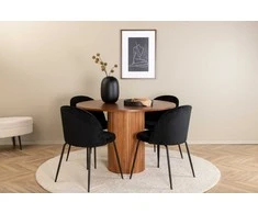Venture Design Valgomojo stalas, Bianca, ⌀110 cm, Balta, Valgomasis kėdė, Raukšlės, 50x79.5x49 cm, Juoda