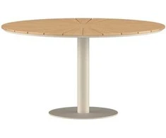 Venture Design Valgomojo stalas, Croft apvalus, 120 cm, smėlio spalvos, aliuminis, tikmedis