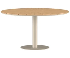 Venture Design Valgomojo stalas, Croft apvalus, 120 cm, smėlio spalvos, aliuminis, tikmedis
