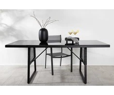 Venture Design Valgomojo stalas, Dallas, 77x193x90 cm, Juodas