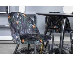 Venture Design Valgomojo stalas, Dipp, 115cm, Juodas / Valgomasis kėdė, Velvečiai, 55x78x50.5 cm, Juoda
