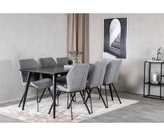 Venture Design Valgomojo stalas, Dipp, 180x90 cm, Juodas