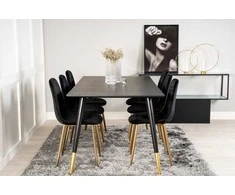 Venture Design Valgomojo stalas, Dipp, 180x90 cm, Juodas