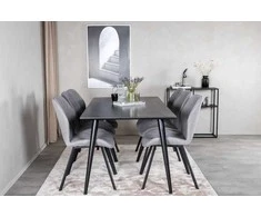 Venture Design Valgomojo stalas, Dipp, 180x90 cm, Juodas