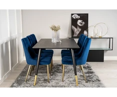 Venture Design Valgomojo stalas, Dipp, 180x90 cm, Juodas