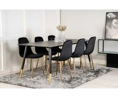 Venture Design Valgomojo stalas, Dipp, 180x90 cm, Juodas