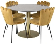 Venture Design Valgomojo stalas Estelle 106x75 cm Juodas marmuras
