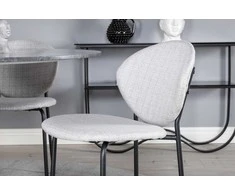 Venture Design Valgomojo stalas, Estelle, ø106x75 cm, Juodas / Valgomasis kėdė, Vault, 61.5x80x46 cm, Pilka