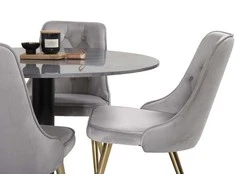 Venture Design Valgomojo stalas Estelle 106x75 cm Juodas marmuras