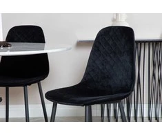 Venture Design Valgomojo stalas, Estelle, ø106 A75 cm, Balta / Valgomasis kėdė, Polar, 52x86x44 cm, Juoda