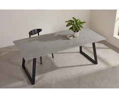 Venture Design Valgomojo stalas Estelle 200x90 cm, juodas/tamsiai pilkas