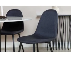 Venture Design Valgomojo stalas, Estelle, 106 cm, Balta, Valgomasis kėdė, Polar, 53x87x44 cm, Juoda