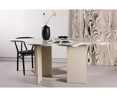 Venture Design Valgomojo stalas Flower 190x123x76 cm, smėlio spalvos MDF