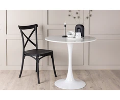 Venture Design Valgomojo stalas, Hamden, ø80 cm, Balta