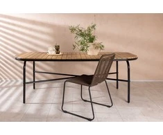 Venture Design Valgomojo stalas, Holmbeck, 90x200 cm, Juodas