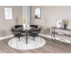 Venture Design Valgomojo stalas ir foteliai Plaza apvalus valgomojo stalas ir Arrow foteliai 100x75 cm juoda