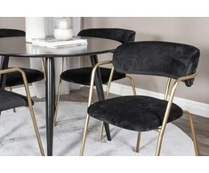 Venture Design Valgomojo stalas ir foteliai Plaza apvalus valgomojo stalas ir Arrow foteliai 100x75 cm juoda