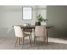 Venture Design Valgomojo stalas ir kėdžių komplektas Andy ir Night 180x75 cm Rudas MDF Audinys