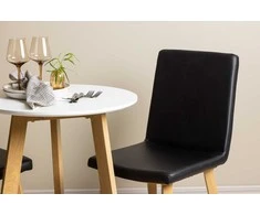 Venture Design Valgomojo stalas ir kėdžių komplektas Leonora 65 cm Baltojo ąžuolo Juodas