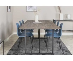 Venture Design Valgomojo stalas ir kėdžių komplektas Padang 250x100x76 cm Mėlynas