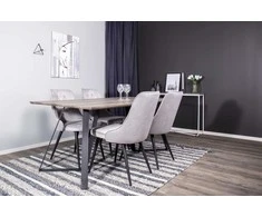 Venture Design Valgomojo stalas ir kėdžių komplektas Marina 180x90x75 cm Juodas