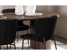 Venture Design Valgomojo stalas ir kėdžių komplektas 200x90 cm, moka, MDF ir plienas