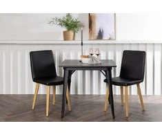 Venture Design Valgomojo stalas ir kėdžių komplektas Tempe ir Today 80x80 cm juodas MDF PU mediena