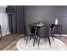 Venture Design Valgomojo stalas ir kėdžių komplektas Plaza 100x75 cm juodas