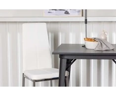Venture Design Valgomojo stalas ir kėdžių komplektas Tempe stalas ir Pastill kėdės 80x80 cm juoda ir balta