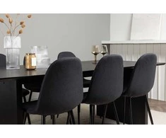 Venture Design Valgomojo stalas ir kėdžių komplektas Vail 200x100 cm juodas