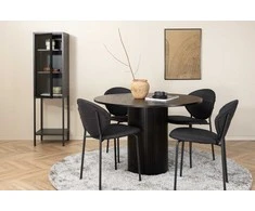 Venture Design Valgomojo stalas ir kėdžių komplektas Bianca 110x74 cm Juodas
