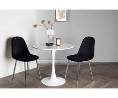 Venture Design Valgomojo stalas ir kėdžių komplektas, 60 cm, baltas ir juodas