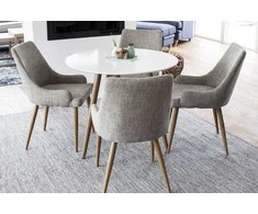 Venture Design Valgomojo stalas ir kėdžių komplektas Polar ir Plaza 90x75 cm šviesiai pilka