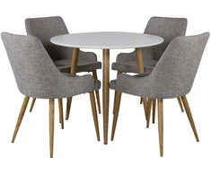 Venture Design Valgomojo stalas ir kėdžių komplektas Polar ir Plaza 90x75 cm šviesiai pilka