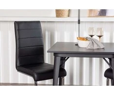 Venture Design Valgomojo stalas ir kėdžių komplektas Tempe 80x80 cm juodas