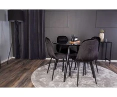Venture Design Valgomojo stalas ir kėdžių komplektas Plaza 100x75 cm juodas