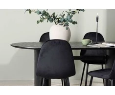 Venture Design Valgomojo stalas ir kėdžių komplektas Isolde valgomojo stalas ir Polar valgomojo kėdė 180x75 cm juoda